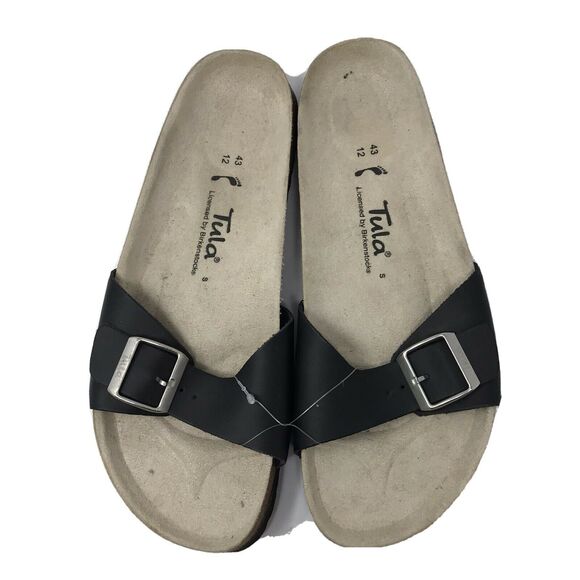 Birkenstock Tula Size 12 Women's Buckle Sandals Black Leather One Strap New - Picture 1 of 5